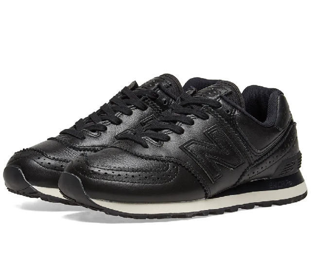 mens black leather new balance shoes